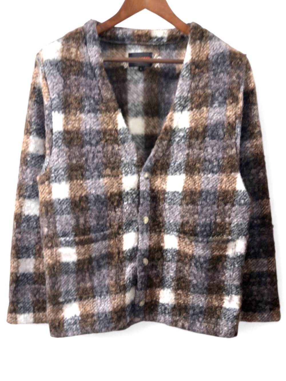 Pleasures Brown Plaid Cardigan Size Men’s Large